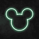 Mauskopf Silhouette LED-Neonschild für Kinderzimmer Wohnzimmer