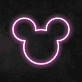 Mauskopf Silhouette LED-Neonschild für Kinderzimmer Wohnzimmer