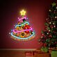 Pizza in Form eines Weihnachtsbaums LED-Neonschild Wohnzimmer Weihnachten