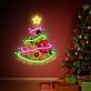Pizza in Form eines Weihnachtsbaums LED-Neonschild Wohnzimmer Weihnachten