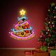 Pizza in Form eines Weihnachtsbaums LED-Neonschild Wohnzimmer Weihnachten