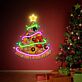 Pizza in Form eines Weihnachtsbaums LED-Neonschild Wohnzimmer Weihnachten