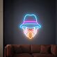 Clownkopf mit Hut und herausgestreckter Zunge LED-Neonschild Wohnzimmer Bar