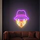 Clownkopf mit Hut und herausgestreckter Zunge LED-Neonschild Wohnzimmer Bar