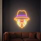 Clownkopf mit Hut und herausgestreckter Zunge LED-Neonschild Wohnzimmer Bar