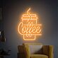 Kaffeebecher mit Dampf LED Neonschild für Café und Küche