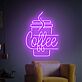 Kaffeebecher mit Dampf LED Neonschild für Café und Küche