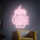 Kaffeebecher mit Dampf LED Neonschild für Café und Küche