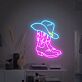 Cowboyhut und Cowboystiefel LED-Neonschild für Wohnzimmer Bar