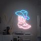 Cowboyhut und Cowboystiefel LED-Neonschild für Wohnzimmer Bar