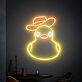 Ente mit Cowboyhut LED-Neonschild Wohnzimmer Bar