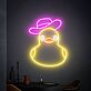 Ente mit Cowboyhut LED-Neonschild Wohnzimmer Bar