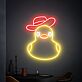 Ente mit Cowboyhut LED-Neonschild Wohnzimmer Bar
