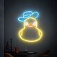 Brighten Up Your Bar, Game Room, or Man Cave with the Whimsical Cowboy Duck Led Sign - A Perfect Fusion of Fun and Light.