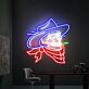 Totenkopf mit Cowboyhut und Halstuch LED-Neonschild für Bar Club