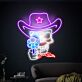 Cowboy Totenkopf mit Revolver LED-Neonschild für Bar und Gaming Room