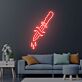Dolch mit Blutstropfen LED-Neonschild für Wohnzimmer Bar