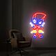 Comicfigur mit Schwertern LED-Neonschild Gamingzimmer Bar