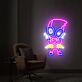 Comicfigur mit Schwertern LED-Neonschild Gamingzimmer Bar