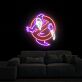 Geist mit Messer im Verbotsschild LED-Neonschild Wohnzimmer Gamingzimmer