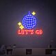 LET'S GO LED-Neonschild für Bar und Club