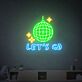 Brighten Up Your Nights: Disco Ball Lets Go Disco Led Neon Sign for Lively Home, Office, Store, and Wedding Celebrations