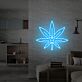 Cannabisblatt mit Gesicht LED-Neonschild Bar Club
