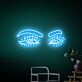 Augen mit Augenbrauen LED-Neonschild für Wohnzimmer Studio