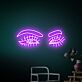 Augen mit Augenbrauen LED-Neonschild für Wohnzimmer Studio