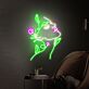 Frauengesicht mit Blumen und Blättern LED-Neonschild für Wohnzimmer oder Studio