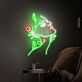 Frauengesicht mit Blumen und Blättern LED-Neonschild für Wohnzimmer oder Studio