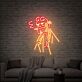 Hellboy mit Zigarre LED-Neonschild