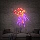 Hellboy mit Zigarre LED-Neonschild