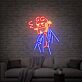 Hellboy mit Zigarre LED-Neonschild
