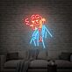 Hellboy mit Zigarre LED-Neonschild
