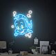 lächelnder Fisch mit Luftblasen LED-Neonschild Kinderzimmer Wohnzimmer