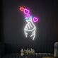 Handgeste mit Herzen LED-Neonschild Wohnzimmer Schlafzimmer