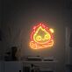 niedliche Flamme auf Holzscheit LED-Neonschild Wohnzimmer Kinderzimmer