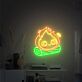 niedliche Flamme auf Holzscheit LED-Neonschild Wohnzimmer Kinderzimmer