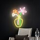 Vase mit drei Blumen LED-Neonschild