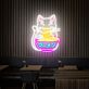 Glückskatze mit Ramen-Schüssel LED Neonschild für Restaurant und Bar