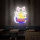 Glückskatze mit Ramen-Schüssel LED Neonschild für Restaurant und Bar
