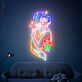 Brighten Your Bedroom, Office, and Party Ambiance with the Enchanting Fox In The Arms Of A Beautiful Woman Neon Sign Art.