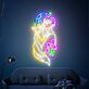 Frau mit Fuchs und Pilzen LED-Neonschild Wohnzimmer Studio