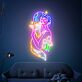 Frau mit Fuchs und Pilzen LED-Neonschild Wohnzimmer Studio