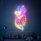 Frau mit Fuchs und Pilzen LED-Neonschild Wohnzimmer Studio