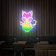 Katze mit Nudelschüssel LED-Neonschild für Restaurant oder Café