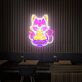 Katze mit Nudelschüssel LED-Neonschild für Restaurant oder Café