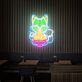 Katze mit Nudelschüssel LED-Neonschild für Restaurant oder Café
