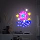 Hand mit Sonne Mond und Sternen LED-Neonschild Wohnzimmer Schlafzimmer